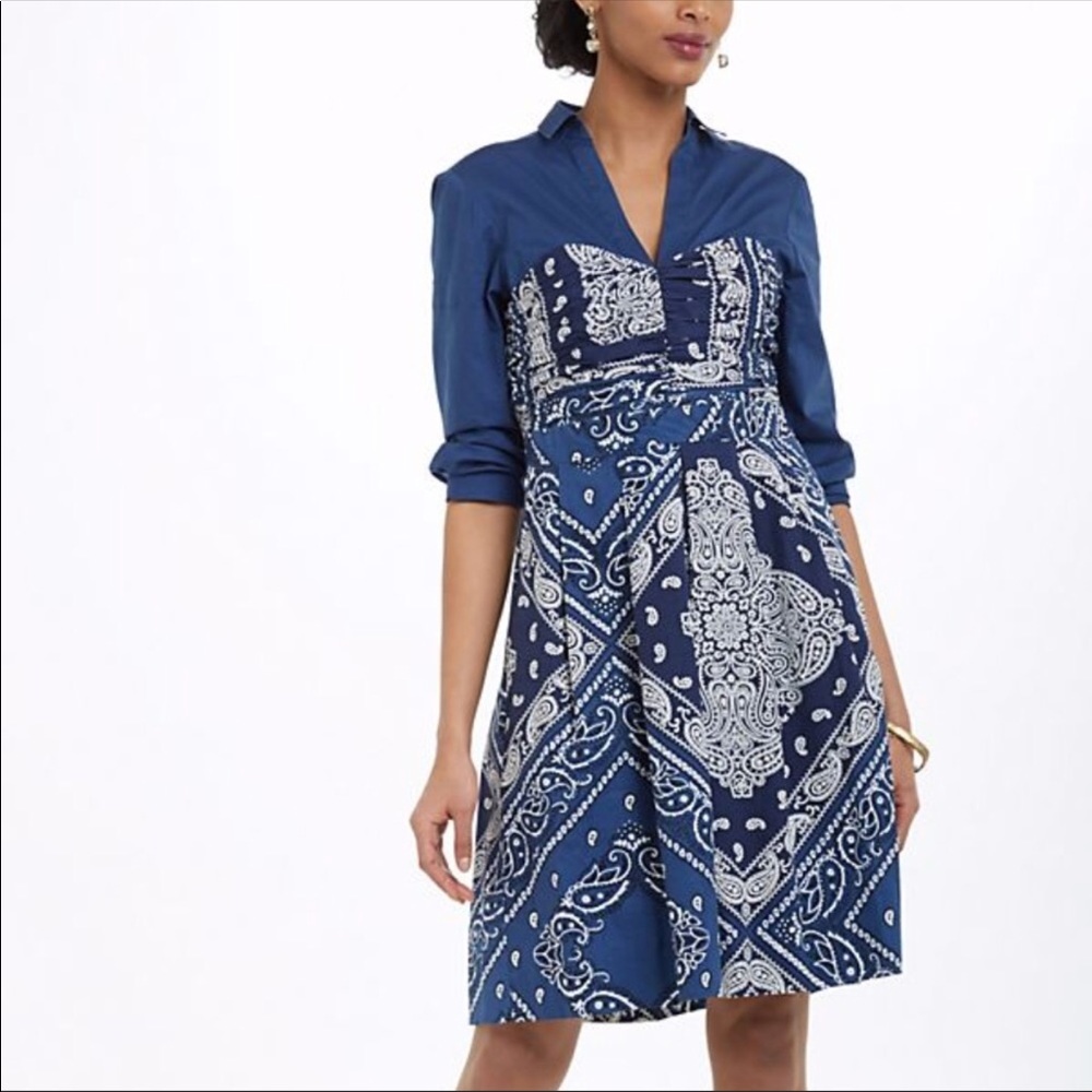 Anthro Holding Horses Bandana Shirt Dress NWT